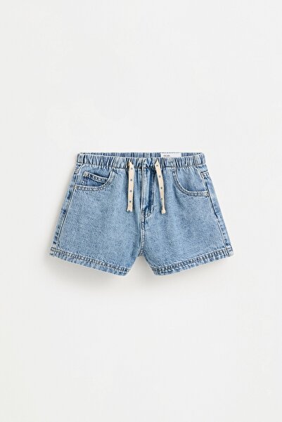 LEFTIES Elastik belli denim şort