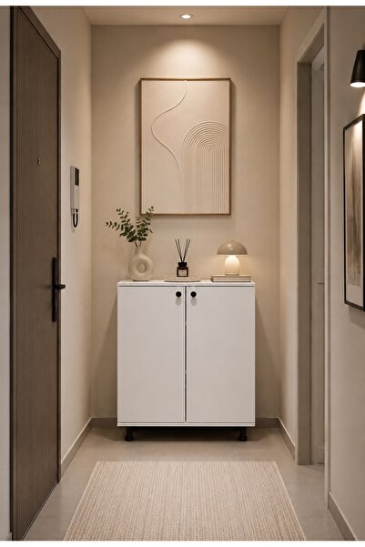 MOBİX HOME MK49 Çok Amaçlı Dolap 2 Kapaklı Raflı (Mutfak,Banyo,Koridor vb.) B...