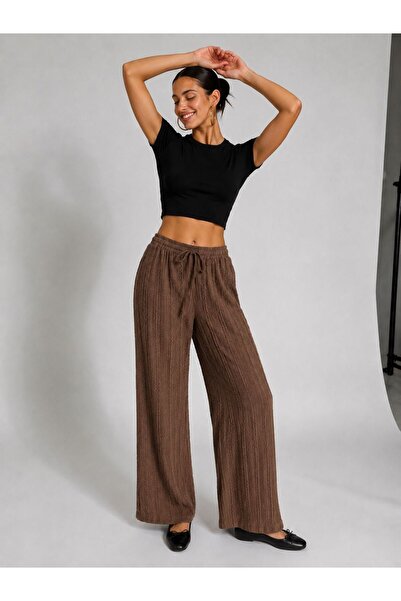 MOT Women's Loose Wide Leg Elastic Trousers