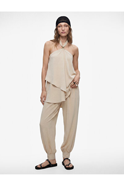 Koton High Waist Comfortable Fit Linen Shalwar Trousers