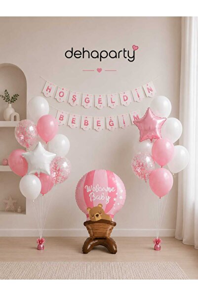 DEHAPARTY Bebek Hastane Odası Süsleme Seti Hoş Geldin Bebeğim Baby Shower Par...