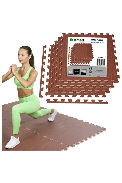 Mardil Covoraș puzzle din spumă EVA, interconectabil, 60x60 cm, Lemn închis, ...
