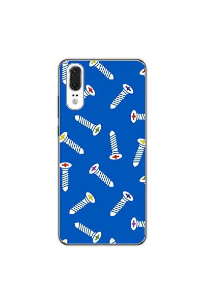 OEM Калъф, съвместим с Huawei P20, силиконов гел TPU модел, с шарка на винтове