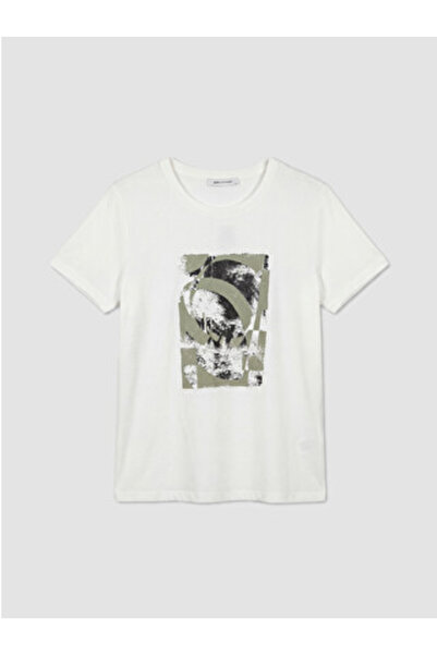 LC Waikiki New Season White Crew Neck Printed Women's T-Shirt