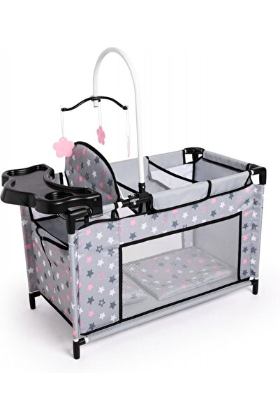 Bayer Multifunctional 2in1 travel crib for dolls Grey, built-in dining chair ...