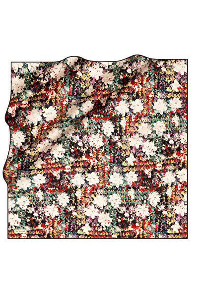 Cacharel Black 90X90 Silk Twill Scarf