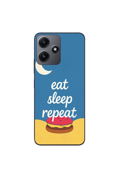 OEM Θήκη συμβατή με Xiaomi Redmi 12 5G από σιλικόνη TPU με σχέδιο Eat Sleep R...