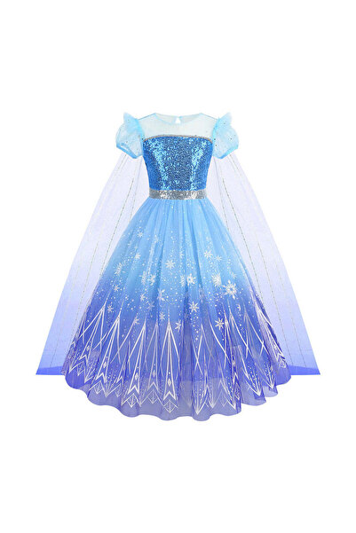 SOLLUXE Rochie Printesa Elsa Frozen pentru Fete, Costum Joc de Rol, Serbari s...
