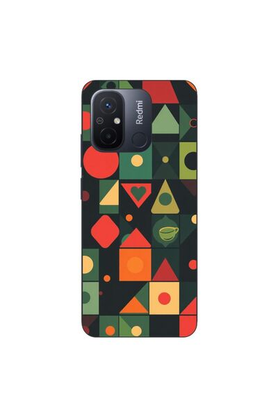 OEM Husa compatibila cu Xiaomi Redmi 12C Silicon Gel Tpu Model Retro Shapes