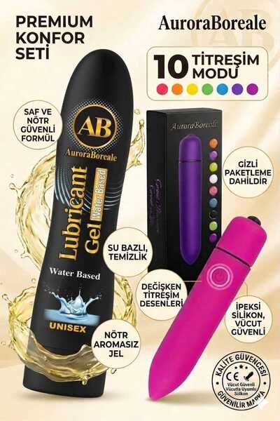 AuroraBoreale Premium 125 ML Sade Su Bazlı Kayganlaştırıcı 10 Titreşim Modlu ...