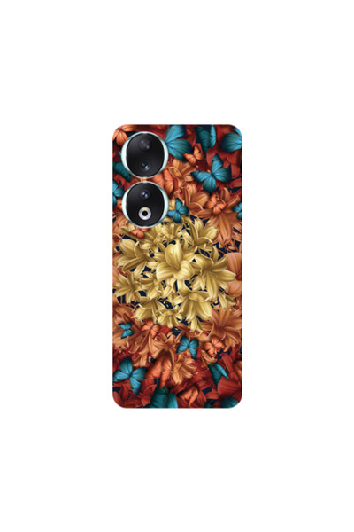Other Honor 90 5G Blue butterflies Transparent Silicone TPU Θήκη