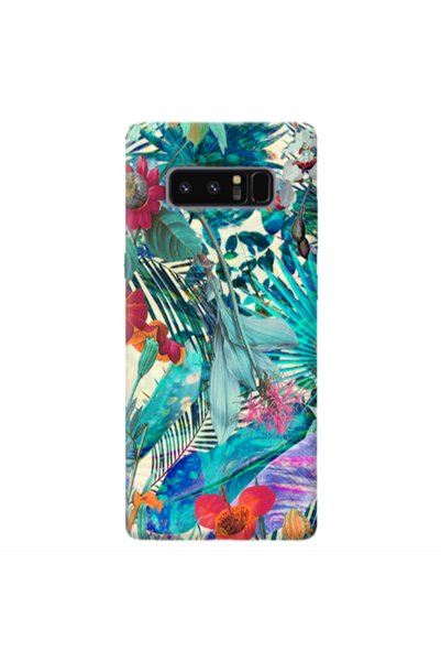 Other Samsung Note 8 Blue laves tropical Transparent Silicone TPU Θήκη
