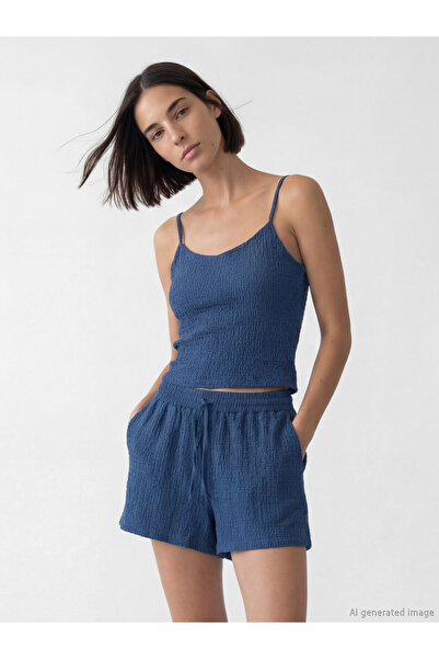 LC Waikiki Women's U-Neck Strappy Textured Tank Top