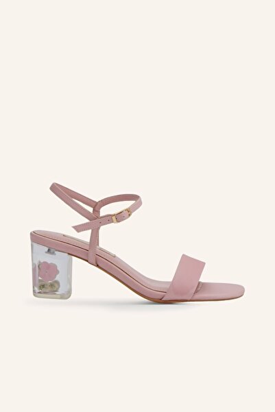 MARCATELLI Pembe Saten Jasmine Topuklu Ayakkabı