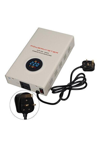 Powermaster SLIM-1000 Otomatik 1000VA Kombi Voltaj Regülatörü (İngiliz Fişli ...