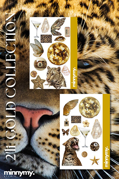 Minnymy 2'li Gold Collection Sticker, Çıkartma, Ajanda, Günlük, Planlayıcı, B...