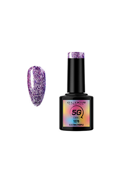 Elixir 5G GLITTER SEMI GEL (ΗΜΙΜΟΝΙΜΟ BΕΡΝΙΚΙ) - 1278 (ELECTRIC Purple) 8ML
