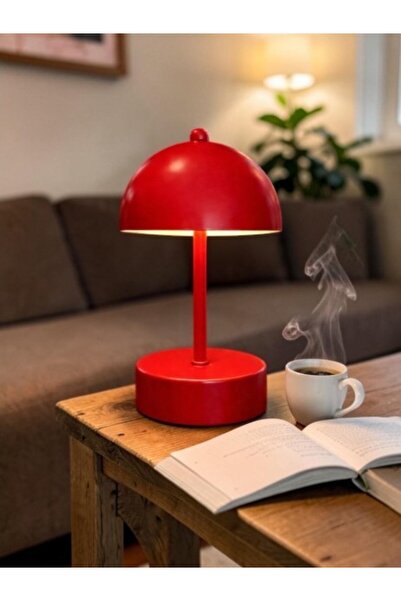AVİZEM360 Mantar Kablosuz PİLLİ LED Masa Lambası Dekoratif Gece Lambası