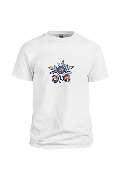 Leistung C&R t-shirt with traditional motifs from Bihor county, model 1