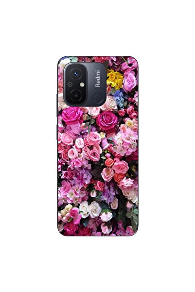 OEM Case compatible with Xiaomi Redmi 12C Silicone Gel Tpu Pink Roses Pattern