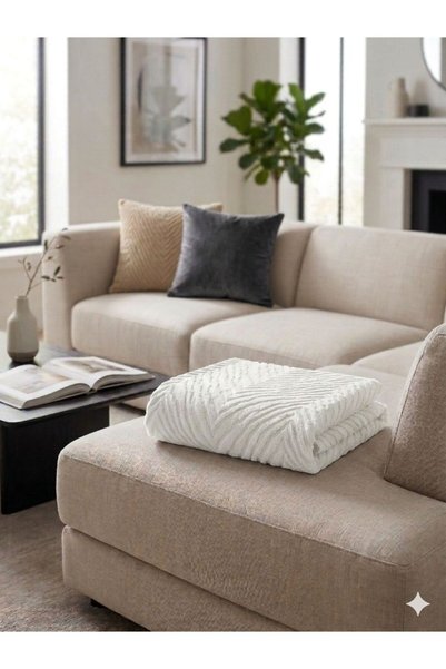 by ballı biocotton Tavşan Tüyü 170x210 Koltuk Örtüsü