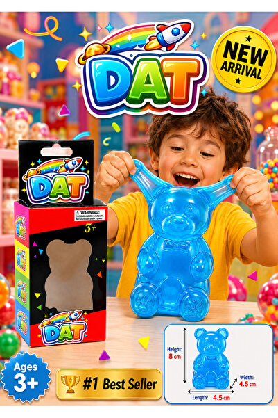 DAT Gummy Bear Squishy Toy for Kids – Translucent Squeeze Fidget Sensory Stre...