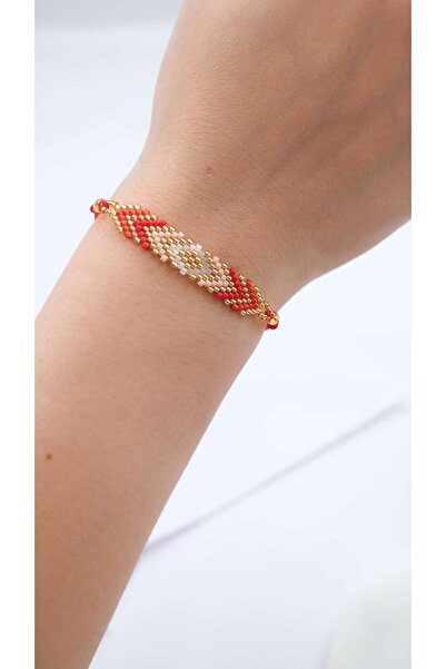 Jerie V Model Colorful Miyuki Knitted Bracelet