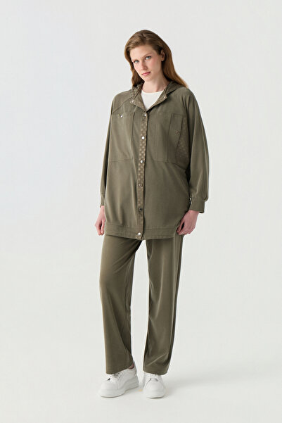 Zühre Hooded Buttoned Pocketed Khaki Suit 1960