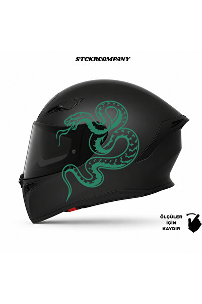 STCKRCO Yılan Kask Sticker – Motor Kaskı İçin Premium Snake Yılan Sticker