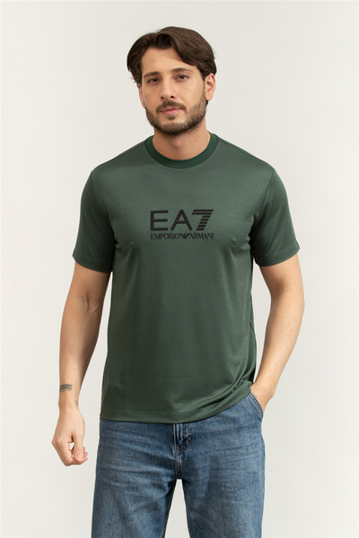 EA7 Erkek Bisiklet Yaka T-Shirt Çok Renkli