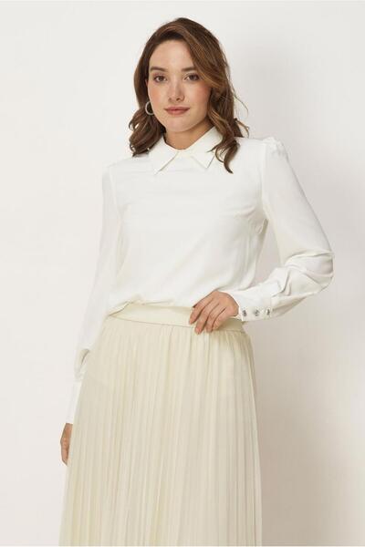 Alvina Shirt Collar Bluz 46656