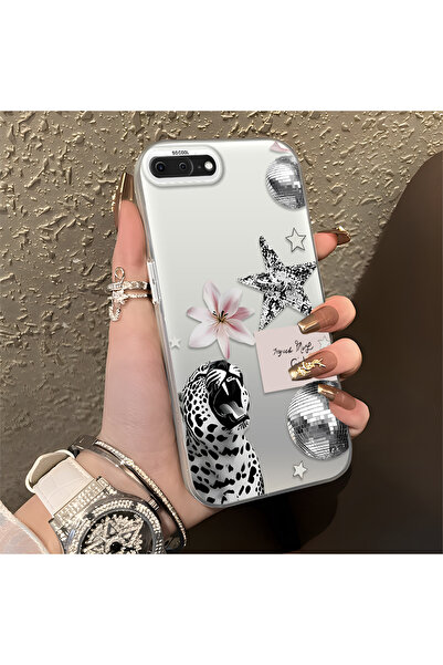 PATTERNOVA iPhone 7 Plus/8 Plus Uyumlu Leopar çiçek yıldız desenli silikon kı...