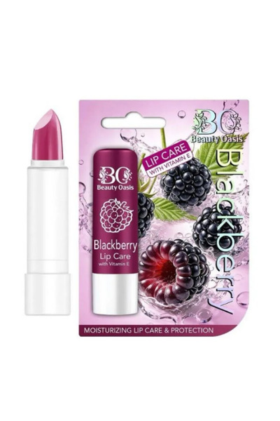 beauty oasis كريم العناية بالشفاه بنكهة التوت الأسود مع فيتامين E 3.5 جرام