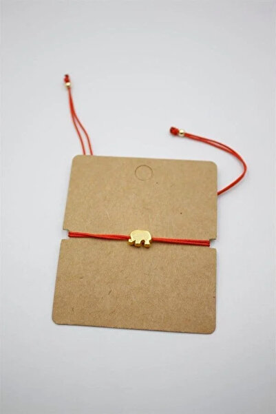 Marsilyan Nvdn- Ieg - Pack of 12 Stringed Elephant Bracelets - Red Iegrs-Nvdn1