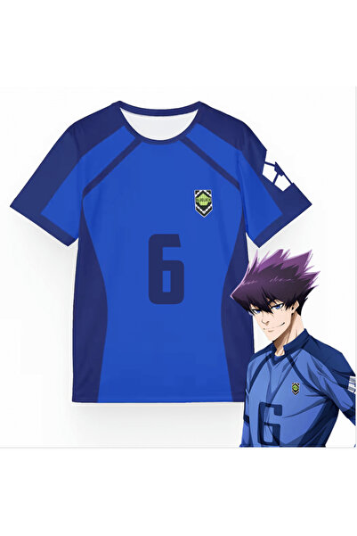 Toum Anime Blue Lock Mavi KARASU 6 Unisex Forma Unisex T-shirt
