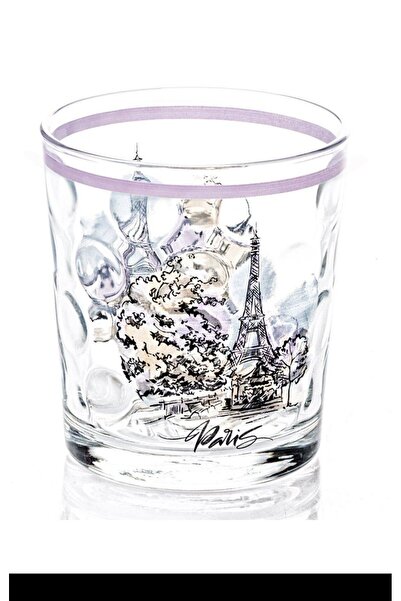 Mestore Soft Drink Glass Paris Patterned 1 Piece Royaleks-SGM08603