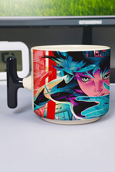 ZipZap Ghost in the Shell Anime Printed Ceramic Luxury Mug (1 Piece) T-Shaped...