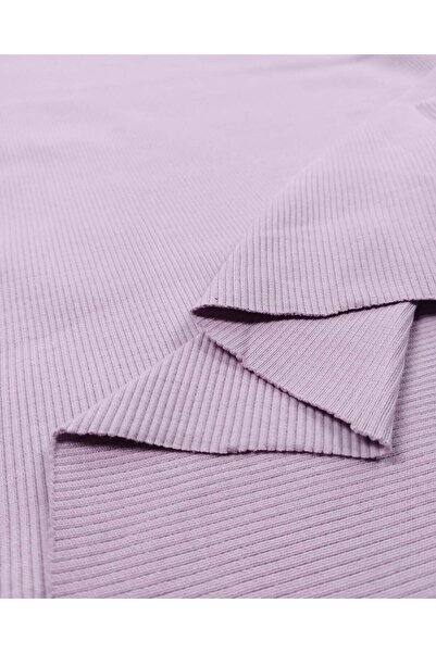 Kumaş Parça Lilac Camisole Ribbed Fabric Flexible Soft Bodysuit & Blouse Leng...
