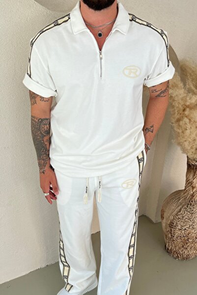 OUTFİT MAN Comfortable Fit Embroidery Detail Suit White