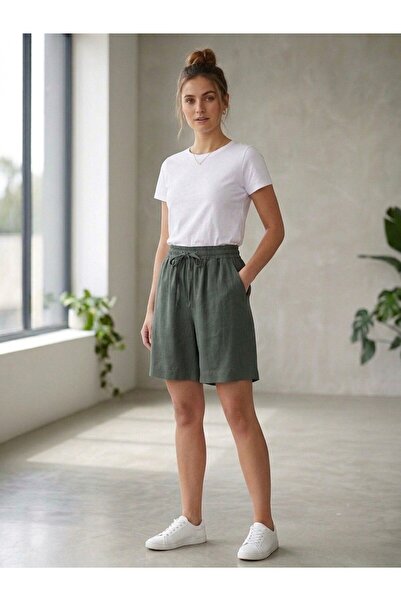 EFİL MODA TENSEL BAĞCIKLI BEL LASTİKLİ KADIN ŞORT