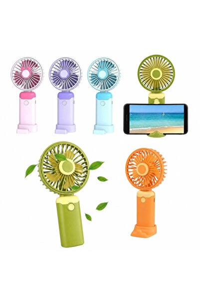 Zenorius Ventilator Portabil cu Suport Telefon 19x9cm, USB, 3 Viteze, din Pla...