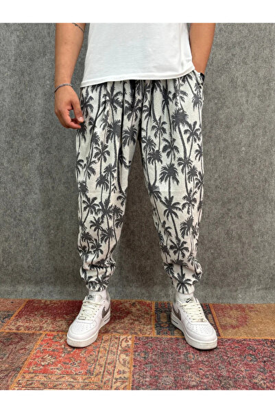 FıttingRoom Elastic Waist Pleated Patterned Half-Shalwar