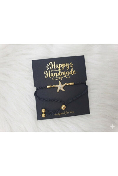 HAPPY HANDMADE سوار قابل للتعديل مرصع بحجر نجم البحر الزركوني/هدية عيد ميلاد/...