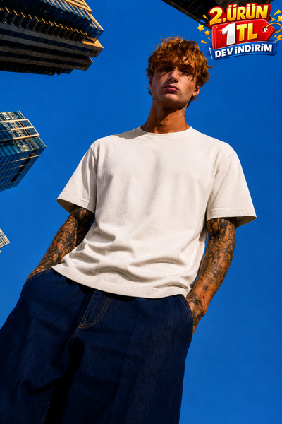 DAMGA JEANS Ανδρικό καλοκαιρινό μπλουζάκι με κανονική εφαρμογή, 100% βαμβακερ...