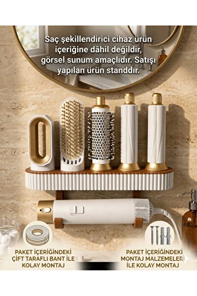 NEXUSS DESIGN Saç Şekillendirici STANDI Organizer Duvar Rafı Aparat Düzenleyi...
