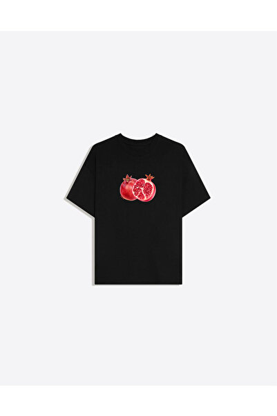Disante Γυναικείο T-shirt με στάμπα ρόδι και λαιμόκοψη ποδηλάτου, Oversize Trend