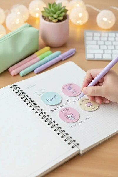 Miniso Sanrio Licensed Characters Round Sticky Mini Notes – 80 Sheets