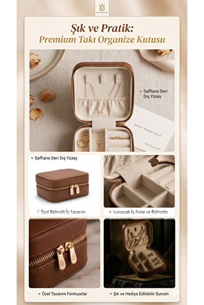 Dorvina Leather Jewelry Box Organizer Travel Case Necklace Ring Earring Organ...