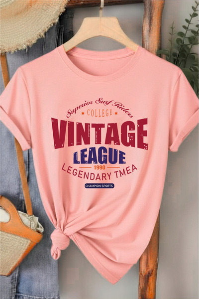 l'eivor Vintage League Printed Women's 100% Cotton T-Shirt