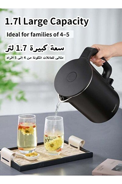 ROYALSTORES 1.7L Electric Kettle Water Boiler 1500W Fast Boil with Auto Cut-o...